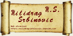 Milidrag Srbinović vizit kartica